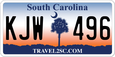 SC license plate KJW496