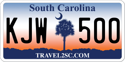 SC license plate KJW500