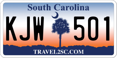 SC license plate KJW501
