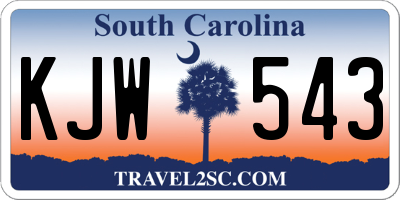 SC license plate KJW543