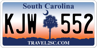 SC license plate KJW552
