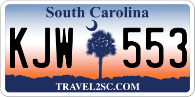 SC license plate KJW553