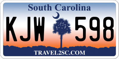 SC license plate KJW598