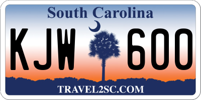 SC license plate KJW600