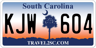 SC license plate KJW604