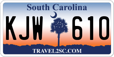 SC license plate KJW610