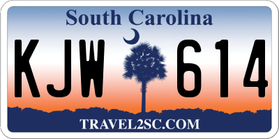 SC license plate KJW614