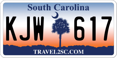 SC license plate KJW617