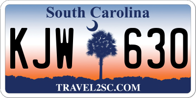 SC license plate KJW630