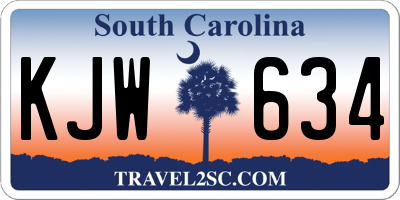 SC license plate KJW634