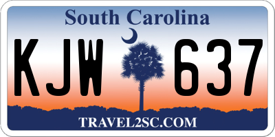 SC license plate KJW637