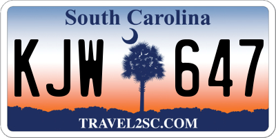 SC license plate KJW647