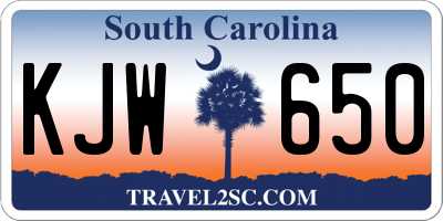 SC license plate KJW650