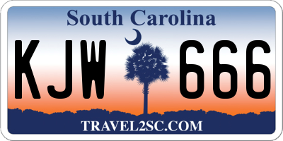 SC license plate KJW666