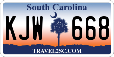 SC license plate KJW668