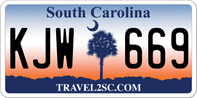 SC license plate KJW669