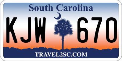 SC license plate KJW670