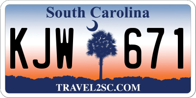 SC license plate KJW671