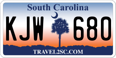 SC license plate KJW680