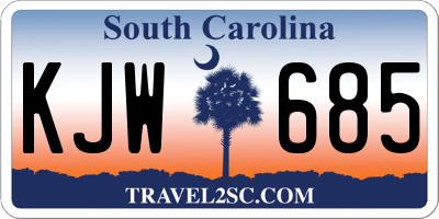 SC license plate KJW685