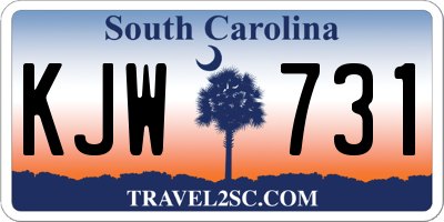 SC license plate KJW731