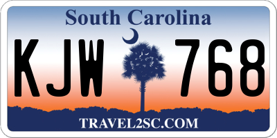 SC license plate KJW768