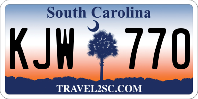 SC license plate KJW770