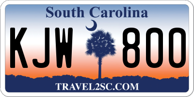 SC license plate KJW800