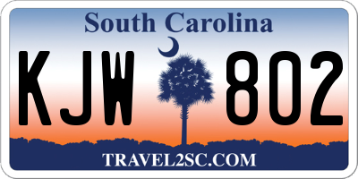SC license plate KJW802