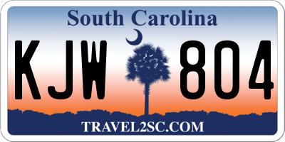 SC license plate KJW804