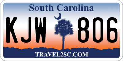 SC license plate KJW806