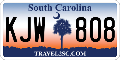 SC license plate KJW808