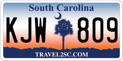SC license plate KJW809