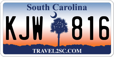 SC license plate KJW816