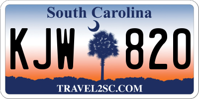 SC license plate KJW820