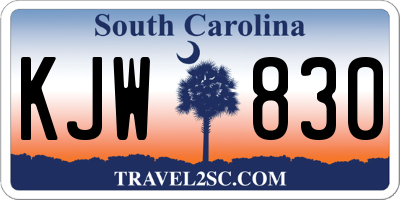 SC license plate KJW830