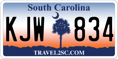 SC license plate KJW834