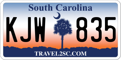SC license plate KJW835