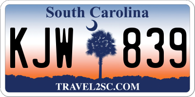 SC license plate KJW839