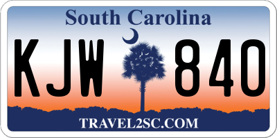 SC license plate KJW840