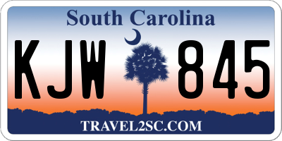 SC license plate KJW845