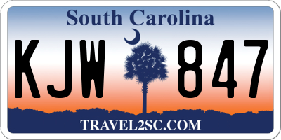 SC license plate KJW847