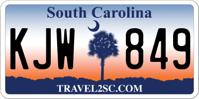 SC license plate KJW849