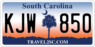 SC license plate KJW850
