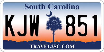 SC license plate KJW851