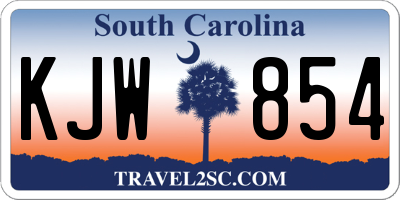 SC license plate KJW854