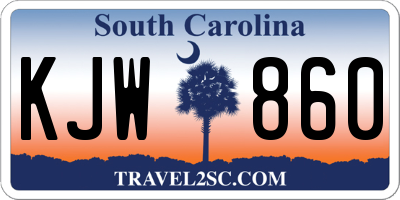 SC license plate KJW860
