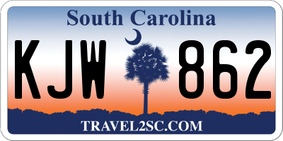 SC license plate KJW862