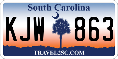 SC license plate KJW863