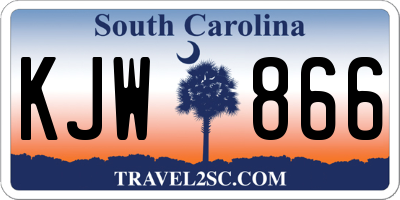 SC license plate KJW866